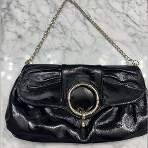 Elaine Turner Hobo Clutch Bag with Gold Chain